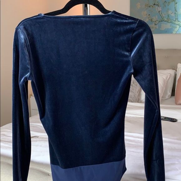 J CREW blue velvet bodysuit size XS - Picture 5 of 12